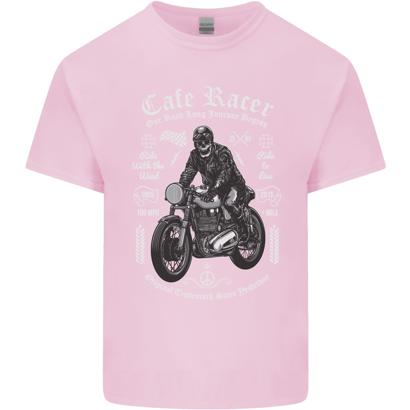 Cafe Racer Motorcycle Motorbike Biker Mens Cotton T-Shirt Tee Top Light Pink