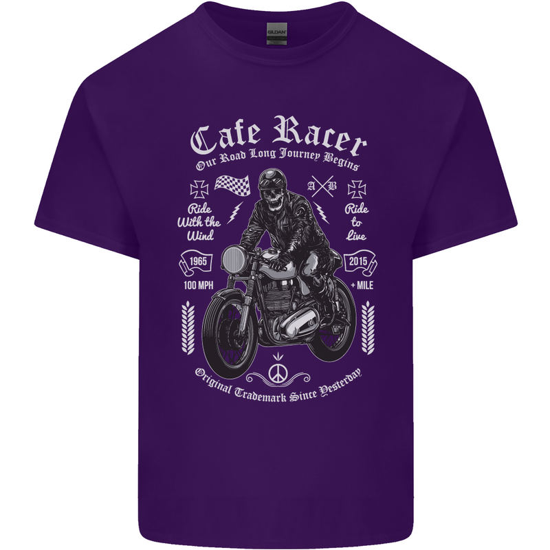 Cafe Racer Motorcycle Motorbike Biker Mens Cotton T-Shirt Tee Top Purple