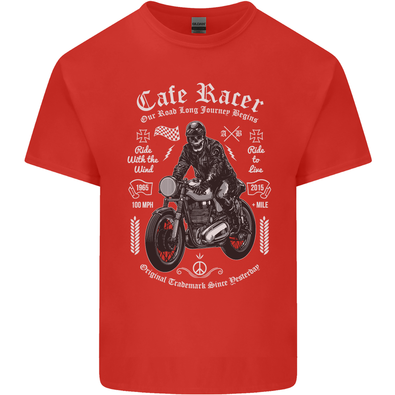 Cafe Racer Motorcycle Motorbike Biker Mens Cotton T-Shirt Tee Top Red