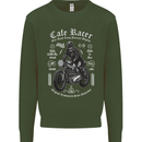 Cafe Racer Motorcycle Motorbike Biker Mens Sweatshirt Jumper Forest Green