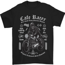 Cafe Racer Motorcycle Motorbike Biker Mens T-Shirt Cotton Gildan Black