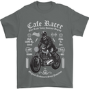 Cafe Racer Motorcycle Motorbike Biker Mens T-Shirt Cotton Gildan Charcoal