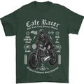 Cafe Racer Motorcycle Motorbike Biker Mens T-Shirt Cotton Gildan Forest Green