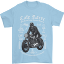 Cafe Racer Motorcycle Motorbike Biker Mens T-Shirt Cotton Gildan Light Blue
