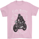 Cafe Racer Motorcycle Motorbike Biker Mens T-Shirt Cotton Gildan Light Pink