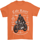 Cafe Racer Motorcycle Motorbike Biker Mens T-Shirt Cotton Gildan Orange