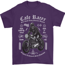 Cafe Racer Motorcycle Motorbike Biker Mens T-Shirt Cotton Gildan Purple