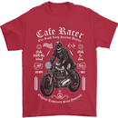 Cafe Racer Motorcycle Motorbike Biker Mens T-Shirt Cotton Gildan Red