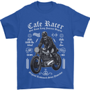 Cafe Racer Motorcycle Motorbike Biker Mens T-Shirt Cotton Gildan Royal Blue