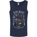 Cafe Racer Motorcycle Motorbike Biker Mens Vest Tank Top Navy Blue