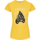 Cafe Racer Motorcycle Motorbike Biker Womens Petite Cut T-Shirt Yellow