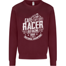 Cafe Racer Old Racing Biker Motorcycle Kids Sweatshirt Jumper Maroon