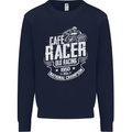 Cafe Racer Old Racing Biker Motorcycle Kids Sweatshirt Jumper Navy Blue