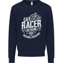 Cafe Racer Old Racing Biker Motorcycle Kids Sweatshirt Jumper Navy Blue