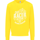 Cafe Racer Old Racing Biker Motorcycle Kids Sweatshirt Jumper Yellow