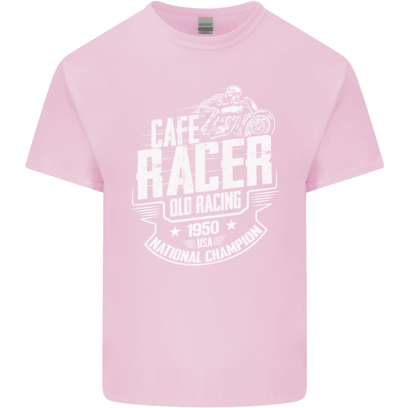 Cafe Racer Old Racing Biker Motorcycle Kids T-Shirt Childrens Light Pink