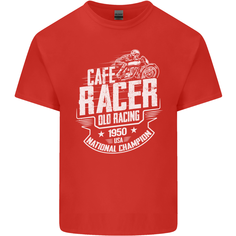 Cafe Racer Old Racing Biker Motorcycle Kids T-Shirt Childrens Red