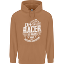 Cafe Racer Old Racing Biker Motorcycle Mens 80% Cotton Hoodie Caramel Latte