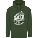 Cafe Racer Old Racing Biker Motorcycle Mens 80% Cotton Hoodie Forest Green