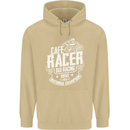 Cafe Racer Old Racing Biker Motorcycle Mens 80% Cotton Hoodie Sand