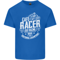 Cafe Racer Old Racing Biker Motorcycle Mens Cotton T-Shirt Tee Top Royal Blue