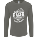 Cafe Racer Old Racing Biker Motorcycle Mens Long Sleeve T-Shirt Charcoal