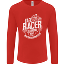 Cafe Racer Old Racing Biker Motorcycle Mens Long Sleeve T-Shirt Red