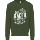 Cafe Racer Old Racing Biker Motorcycle Mens Sweatshirt Jumper Forest Green