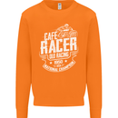 Cafe Racer Old Racing Biker Motorcycle Mens Sweatshirt Jumper Orange