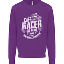 Cafe Racer Old Racing Biker Motorcycle Mens Sweatshirt Jumper Purple