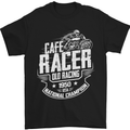 Cafe Racer Old Racing Biker Motorcycle Mens T-Shirt Cotton Gildan Black