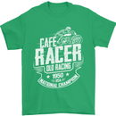 Cafe Racer Old Racing Biker Motorcycle Mens T-Shirt Cotton Gildan Irish Green