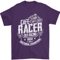 Cafe Racer Old Racing Biker Motorcycle Mens T-Shirt Cotton Gildan Purple