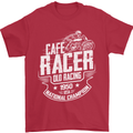 Cafe Racer Old Racing Biker Motorcycle Mens T-Shirt Cotton Gildan Red