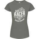 Cafe Racer Old Racing Biker Motorcycle Womens Petite Cut T-Shirt Charcoal