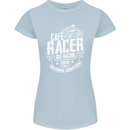 Cafe Racer Old Racing Biker Motorcycle Womens Petite Cut T-Shirt Light Blue