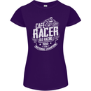 Cafe Racer Old Racing Biker Motorcycle Womens Petite Cut T-Shirt Purple