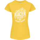 Cafe Racer Old Racing Biker Motorcycle Womens Petite Cut T-Shirt Yellow