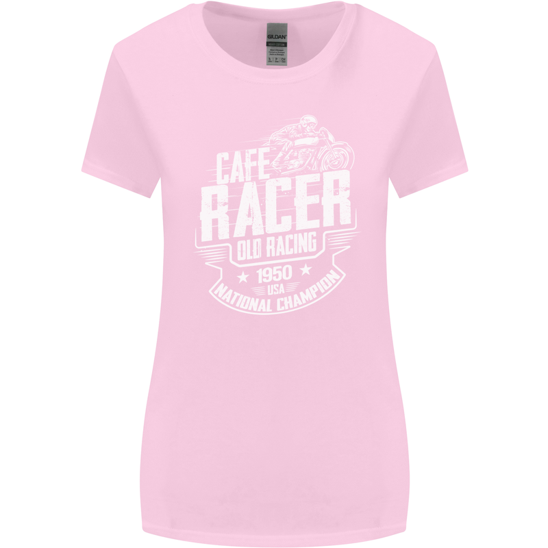 Cafe Racer Old Racing Biker Motorcycle Womens Wider Cut T-Shirt Light Pink