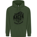 Cafe Racer Old Racing Motorcycle Biker Childrens Kids Hoodie Forest Green
