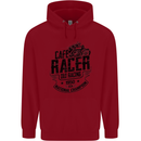 Cafe Racer Old Racing Motorcycle Biker Childrens Kids Hoodie Red
