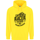 Cafe Racer Old Racing Motorcycle Biker Childrens Kids Hoodie Yellow