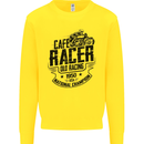 Cafe Racer Old Racing Motorcycle Biker Kids Sweatshirt Jumper Yellow
