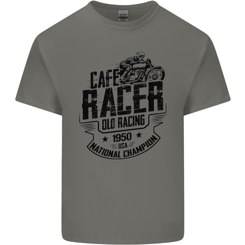 Cafe Racer Old Racing Motorcycle Biker Kids T-Shirt Childrens Charcoal