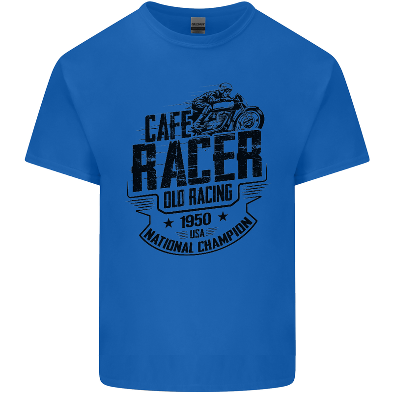 Cafe Racer Old Racing Motorcycle Biker Kids T-Shirt Childrens Royal Blue