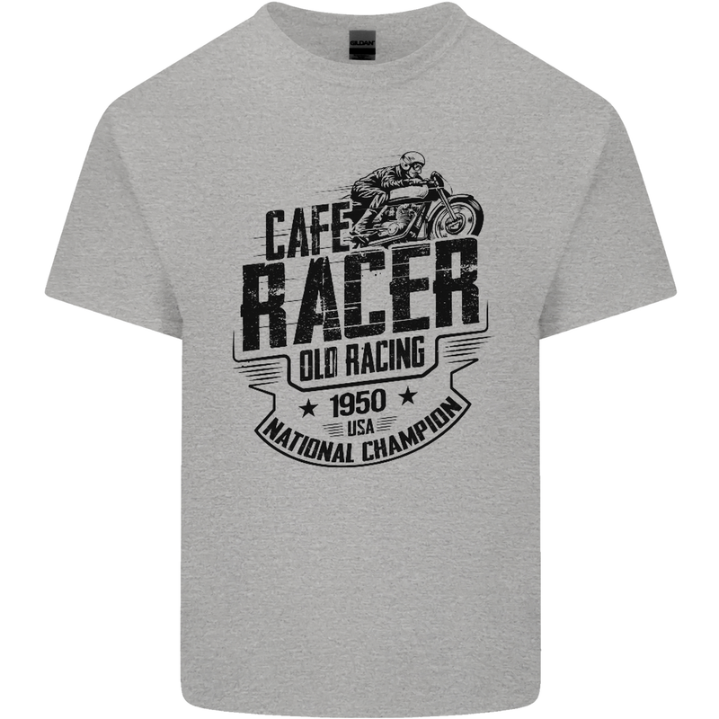 Cafe Racer Old Racing Motorcycle Biker Kids T-Shirt Childrens Sports Grey