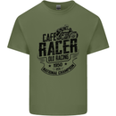 Cafe Racer Old Racing Motorcycle Biker Mens Cotton T-Shirt Tee Top Military Green
