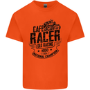 Cafe Racer Old Racing Motorcycle Biker Mens Cotton T-Shirt Tee Top Orange