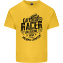 Cafe Racer Old Racing Motorcycle Biker Mens Cotton T-Shirt Tee Top Yellow