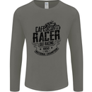 Cafe Racer Old Racing Motorcycle Biker Mens Long Sleeve T-Shirt Charcoal